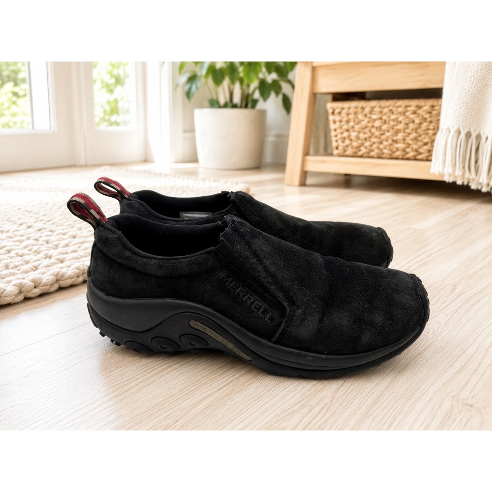 Merrell Jungle Moc Black Suede Slip On Walking Shoes Womens 9 J60826 Gorpcore